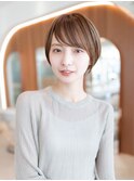 20代30代大人かわいい/斜めバング/デザインカラー/ショートボブ