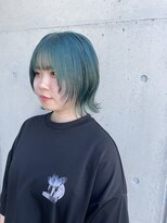 アチーブ ヘア デザイン(achieve hair design) 顔まわりレイヤーショートレイヤー小顔見せ ハイトーンブルー
