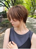 lond惇平　大人ガーリーショートグレージュカラープリカール
