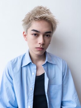 イオ 本厚木(io) スパイキーショートハイトーンメンズカット束感短髪