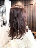 ロングショートワンカールパーマカーキグレージュ前髪錦糸町