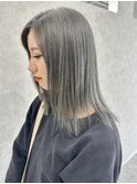 アッシュグレージュ/10代/20代/30代/グレージュ/艶髪/ミディアム