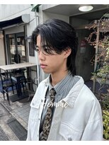 オムファミーユラグ(homme, famille raugh) 前下がりセンターパート