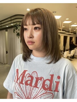 プランタン フォー ヘアー(printemps FOR HAIR) __ブリーチカラー__くすみグレージュ__レイヤーカット__