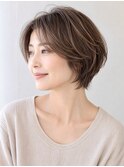 白髪ぼかし脱白髪染め大人ショート40代50代60代