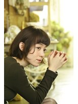 キミ(kimi) 【kimi】眉上バングショートグラデーションマッシュ×ベージュ