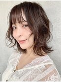 大人ウェーブボブ