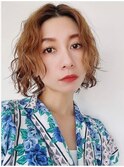 30代40代50代/前下がりショートボブ丸みショート/ことりベージュ