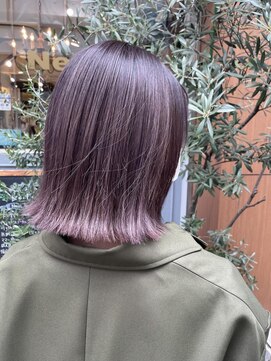 ネオリーブアイム 横浜西口店(Neolive aim) 切りっぱなしボブ ラベンダーグレー【横浜】