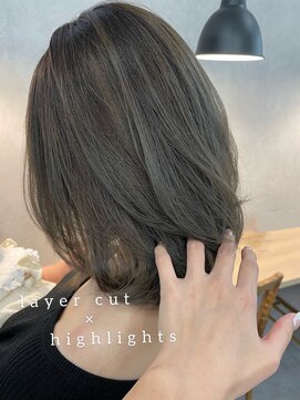 クラン 博多(Clan) 【村上】　レイヤーカット×ハイライト