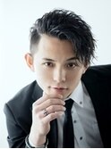 ◇メンズカット波打ちかきあげルーズツイストパーマツーブロック