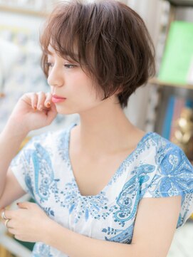 カバーヘア ブリス 川口(COVER HAIR bliss) ■斜めバング透けパング刈り上げショート201★川口20代30代40代