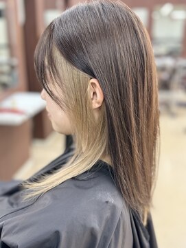 美容室 プークワ 中川春田駅前店 インナーカラー×ブロンドミルクティー
