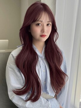 ソヨン 金山店(SOYON) 小顔/シースルーバング/黒髪/ピンクブラウン/ピンクパープル