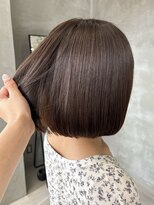 テトヘアー(teto hair) オリーブベージュ切りっぱなしボブ