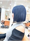 ミニボブ×ネイビーブルー◎