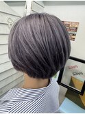 ショートwブリーチカラー　パープル
