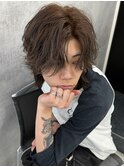 MEN'S HAIR/ブルーブラック/スペインカール/韓国マッシュ