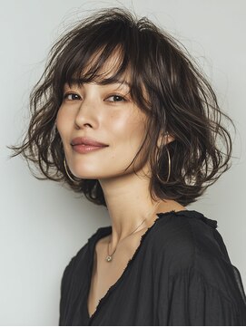 クラゲヘアー/小顔/ココアベージュ/オリーブグレー/川西