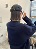 切りっぱなしボブ／ラベンダーグレージュ