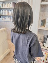キャアリー(Caary) 福山美容室caaryオリーブグレージュ切りっぱなし外ハネ髪質改善