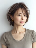 Heart's美人設計と白髪ぼかし専門店 青山表参道店 脱白髪染め/ショートヘア【ハーツ】&nbsp;白髪ぼかし脱白髪染め似合わせショートボブ40代50代60代