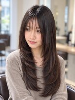 コタ 水戸(COHTA)&nbsp;シースルーバング×艶髪ブラウンの韓国風レイヤー