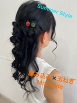 ホワイト(WHITE) 編み込み×玉ねぎ×Summer Styleアレンジ