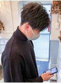 センターパートツーブロック刈り上げインスタID@kousuke.kido