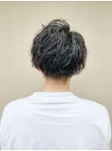 アップバング×ツイストスパイラルパーマ
