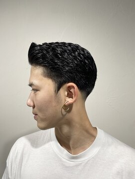 レンゲン(LENGEN) 束感刈り上げビジネス七三ツーブロックアップバング1021