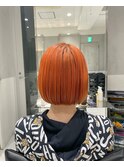 【佐久間史将】ぱっつんボブx明るめオレンジ暖色系カラー<蔵前>