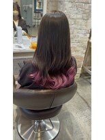 ヘアアンドメイク アース 聖蹟桜ヶ丘店(HAIR&MAKE EARTH) カシスピンク裾カラ―