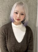 【ホワイト×ラベンダー】ブリーチデザインカラー
