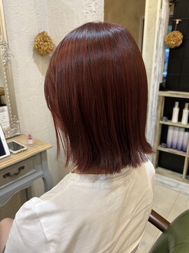 ヘアメイク リヴ(Hair Make Liv) ブリーチ無しのレッドカラー