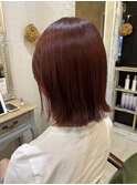 ブリーチ無しのレッドカラー