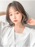 チェリーブラウン前髪艶感ホワイトグレージュ美髪#205f0614