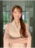キレイ目ハーフアップ、好印象メイク