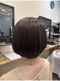 【ショートボブ×グレージュ】暗めカラー/グランマッシュ/中島