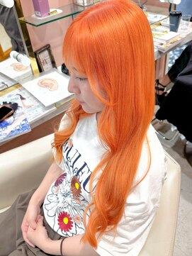 オレンジカラー/ブリーチカラー/ハイトーンカラー/派手髪カラー