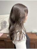 ブリーチなしブラウングレージュロング春カラー夏カラー