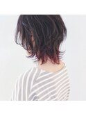 ウルフカット×インナーカラー×パーマ
