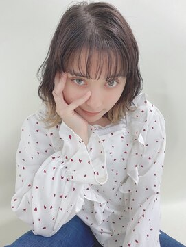 ルービック 枚方(Rubik's) 20代30代40代くせ毛風無造作黒髪レイヤーミディ/インナーカラー