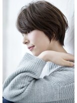 大人可愛い20代30代40代黒髪前下がりショートボブ丸みショートa
