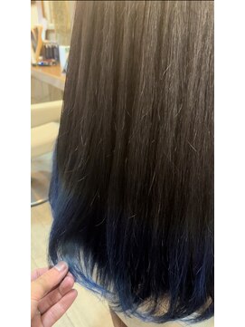 モンプルポ(momp repos) 【momp repos】裾カラー/インナーカラー/ブルー/宝塚/逆瀬