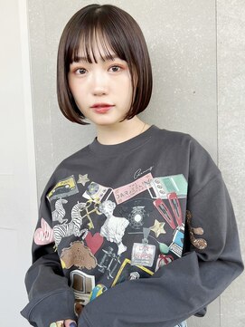 ロンドワン 三宮元町(Lond one) 小顔★ショート/ボブ/前髪カット×黒髪/ブリーチなし/黒染め