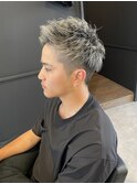 20代30代40代メンズショートアップバングツーブロック