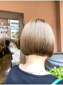ショートボブ/切りっぱなしボブ/オリーブグレージュ☆