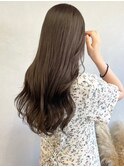 ニュアンスカラーオリーブベージュ＊ブリーチなしロングヘア