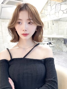 サイン 表参道(SIGN) 韓国ヘアグレージュカラーブリーチ無し髪質改善イヤリングカラー